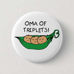 Oma of Triplets 6 Cm Round Badge