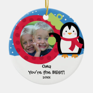 Oma Photo Penguin Christmas Ornament