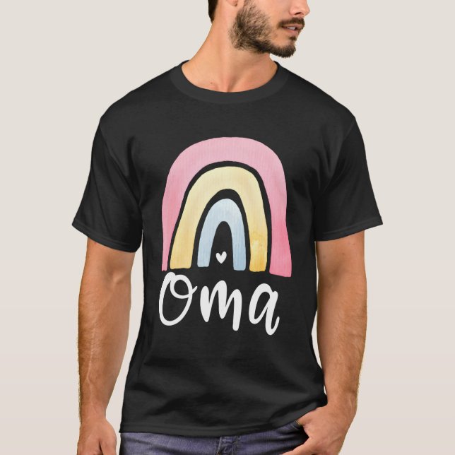 Oma Rainbow For Ger Grandma Grand T-Shirt (Front)