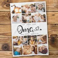 Oma We Love you Hearts Modern Photo Collage
