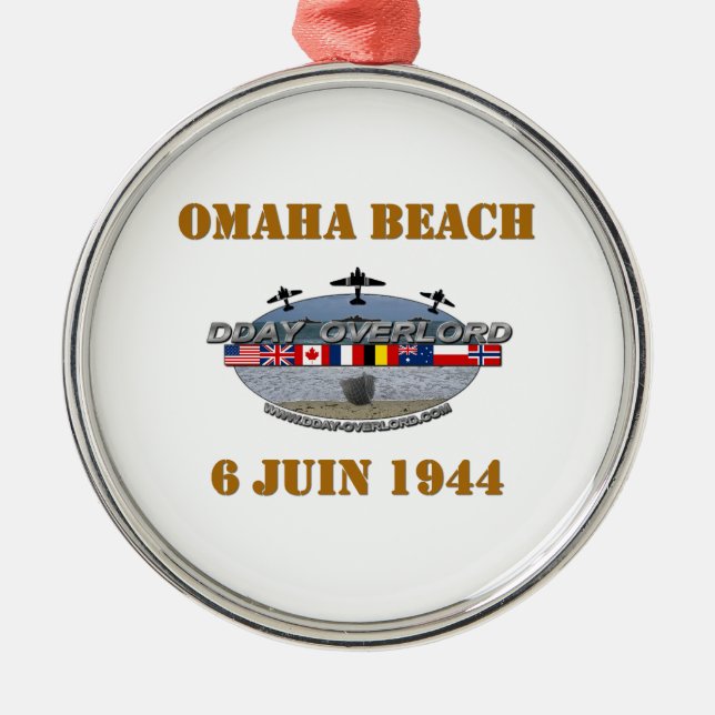 Omaha Beach 1944 Metal Tree Decoration (Front)