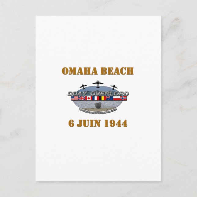 Omaha Beach 1944 Postcard (Front)