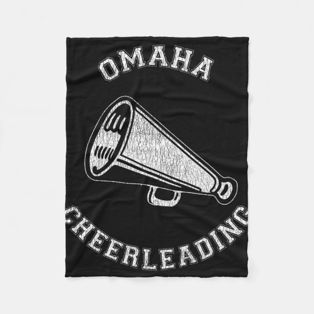 Omaha Cheer Distressed Retro 90's Cheerleader  Fleece Blanket (Front)