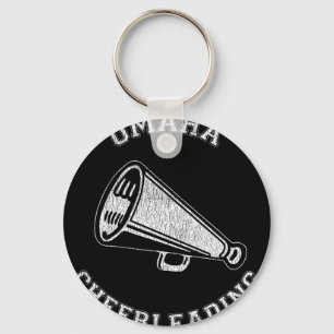 Omaha Cheer Distressed Retro 90's Cheerleader  Key Ring