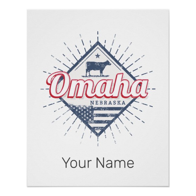 Omaha City Nebraska United States Vintage USA Poster (Front)