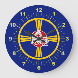 Omaha (Nebraska) flag Large Clock