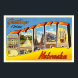 Omaha Nebraska NE Old Vintage Travel Souvenir Poster<br><div class="desc">Omaha,  Nebraska NE

A nostalgic,  vintage travel souvenir postcard image,  an authentic retro design. Greetings from the American Travelogue Virtual Touring Company!</div>