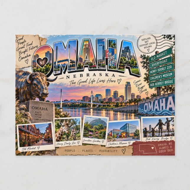 Omaha Nebraska Postcard (Front)