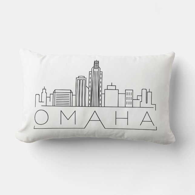 Omaha, Nebraska Skyline Lumbar Cushion (Front)
