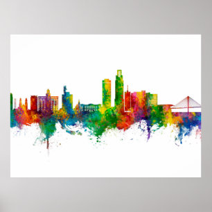 Omaha Nebraska Skyline Poster