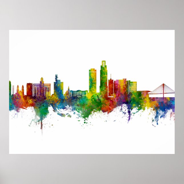 Omaha Nebraska Skyline Poster (Front)