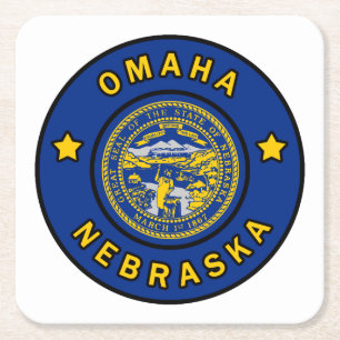 Omaha Nebraska Square Paper Coaster