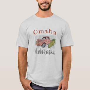 Omaha Nebraska, Vintage Truck and Corn T-Shirt