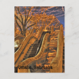 Omaha Nebraska Winter Lights Postcard