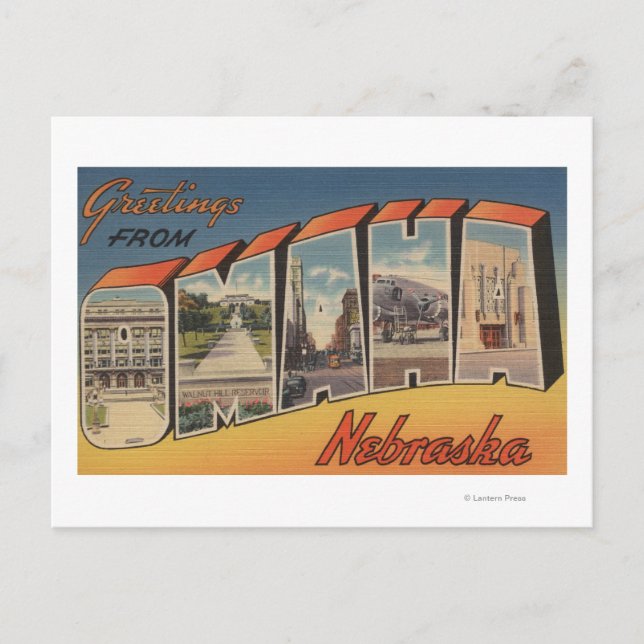 Omaha, NebraskaLarge Letter ScenesOmaha, NE Postcard (Front)