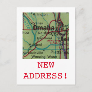 Omaha New Address announcement Postcard