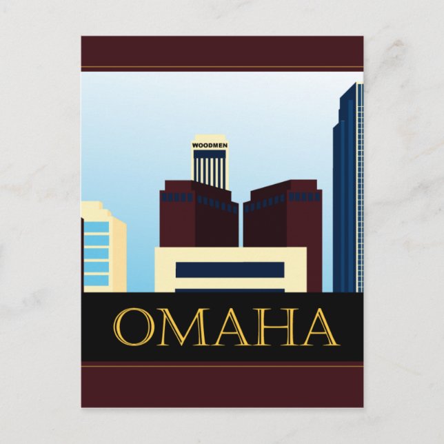 Omaha Skyline Postcard (Front)