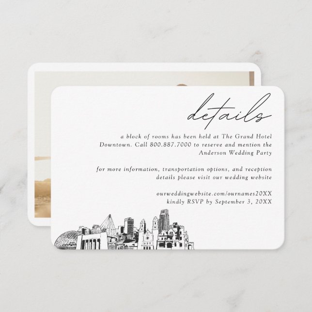 Omaha Wedding Hotel Room Block Details Enclosure Card (Front/Back)