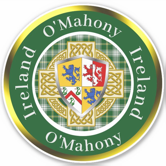O'Mahony Irish Shield/Celtic Cross Personalised (Front)
