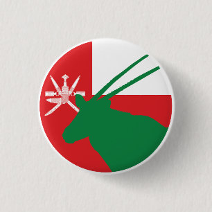 Oman Arabian oryx Omani National Animal Flag 3 Cm Round Badge