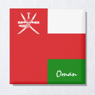 Oman flag & Asia holiday/sports fans Magnet