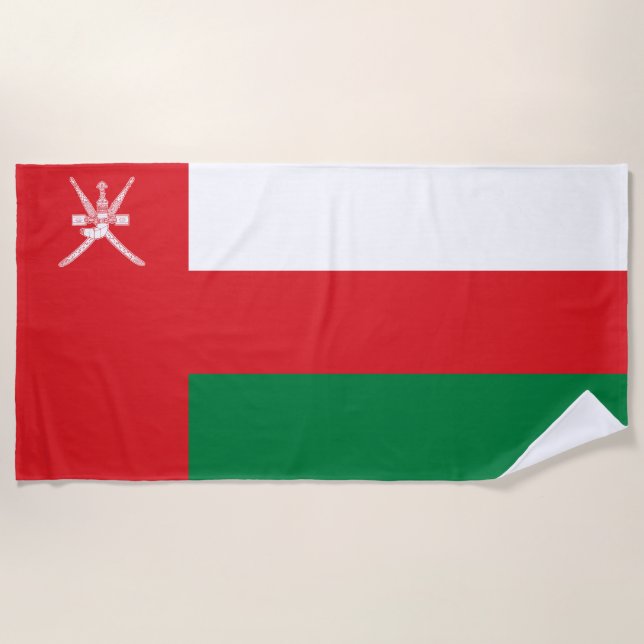 Oman Flag Beach Towel (Front)