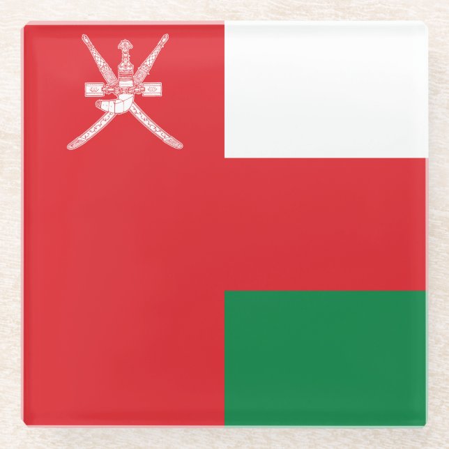 Oman Flag Glass Coaster (Front)