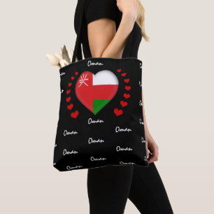 Oman Flag & Heart, Oman Flag fashion /sport Tote Bag
