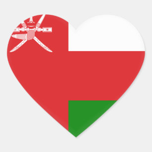Oman Flag Heart Sticker