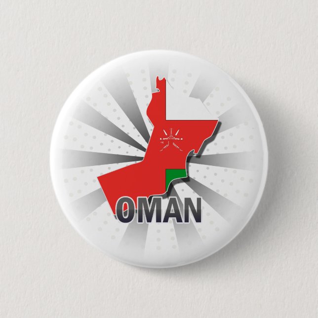 Oman Flag Map 2.0 6 Cm Round Badge (Front)