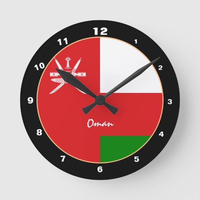 Oman Flag, Oman trendy Home /design clock (Front)