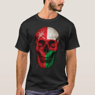 Oman Flag Skull Omani Roots Proud Patriotic T-Shirt