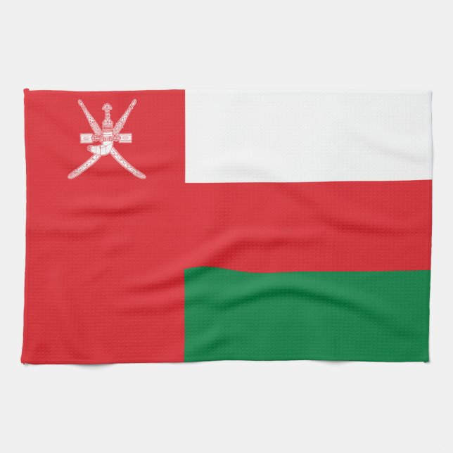 Oman Flag Tea Towel (Horizontal)