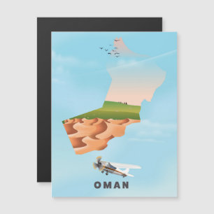 Oman illustrated map travel poster
