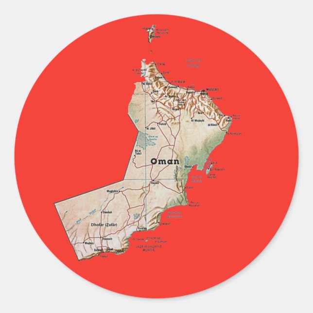 Oman Map Sticker (Front)