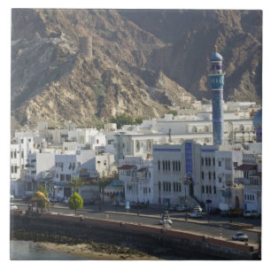 Oman, Muscat, Mutrah. Buildings along Mutrah Tile