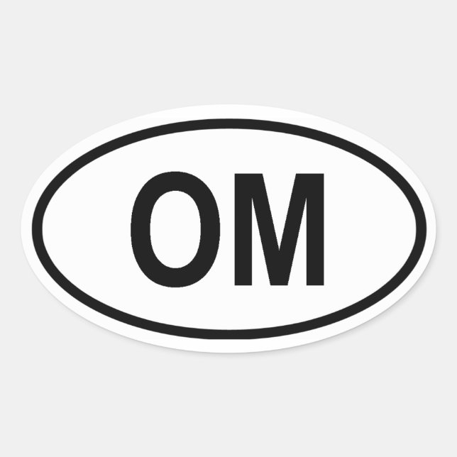 Oman "OM" Oval Sticker (Front)