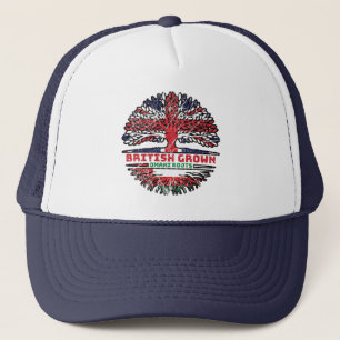 Oman Omani British UK Tree Roots Flag Trucker Hat