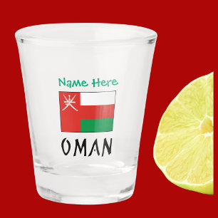 Oman Omani Flag Green Personalisation Shot Glass