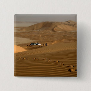 Oman, Rub Al Khali desert, driving on the dunes 15 Cm Square Badge
