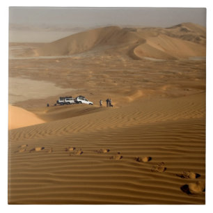 Oman, Rub Al Khali desert, driving on the dunes Tile