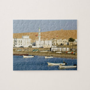 Oman, Sharqiya Region, Sur. Ayajh Town, Dusk Jigsaw Puzzle
