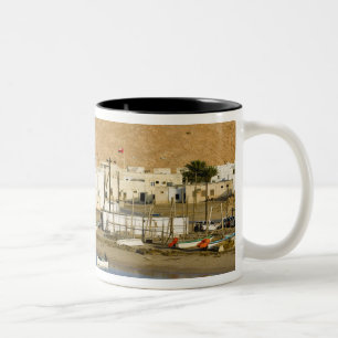 Oman, Sharqiya Region, Sur. Ayajh Town, Dusk Two-Tone Coffee Mug