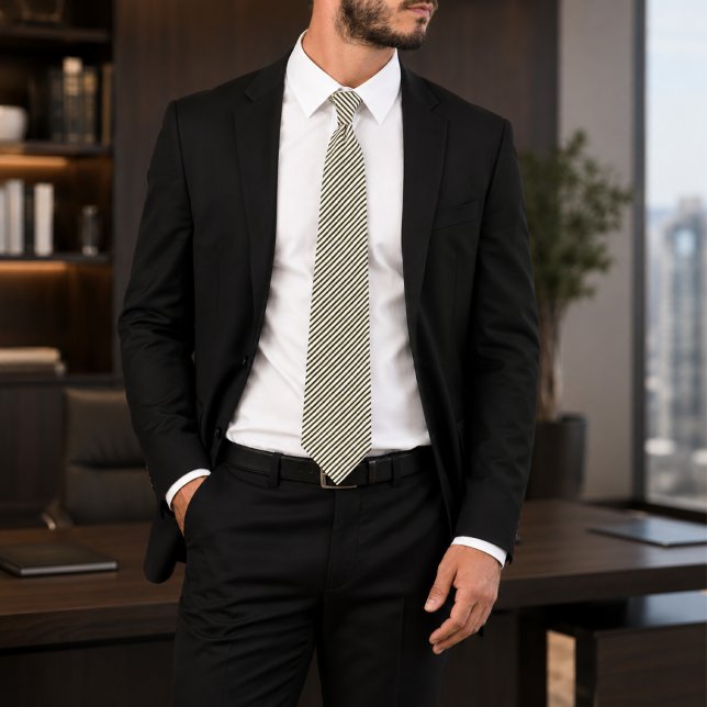 Omar Sovereign | Luxury Ivory & Black Striped Tie (Creator Uploaded)