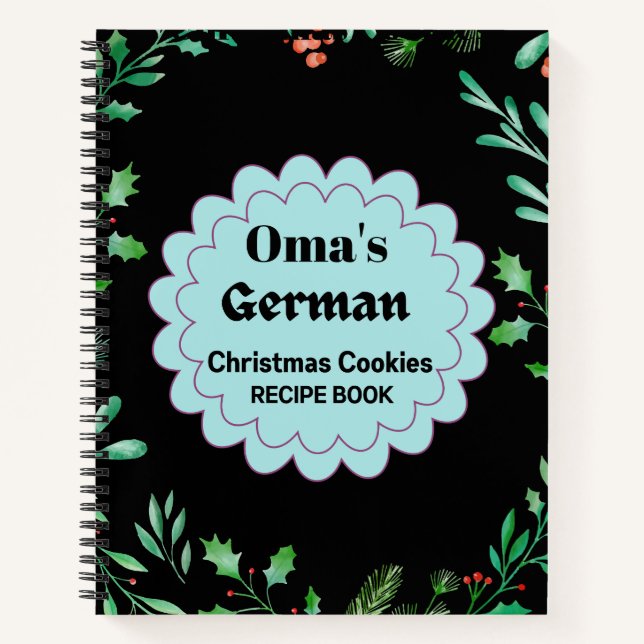 Oma's German Christmas Cookies Recipe Notebook (Front)
