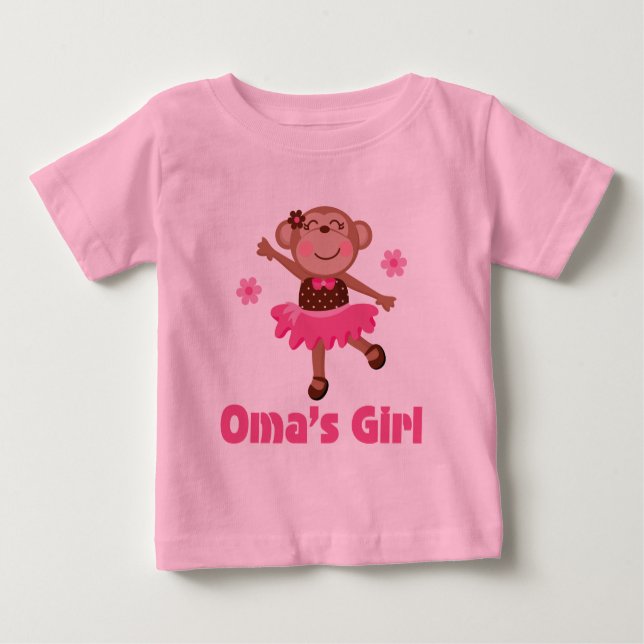 Oma's Girl Grandchild Monkey Ballerina Tutu Tee (Front)
