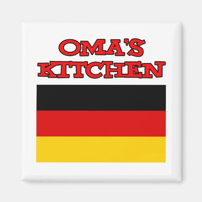 Oma's Kitchen Grandma German Flag Magnet (Front)
