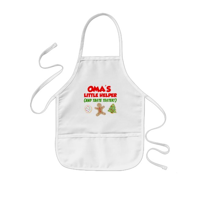Oma's Little Helper Christmas Cookies Kids Apron (Front)