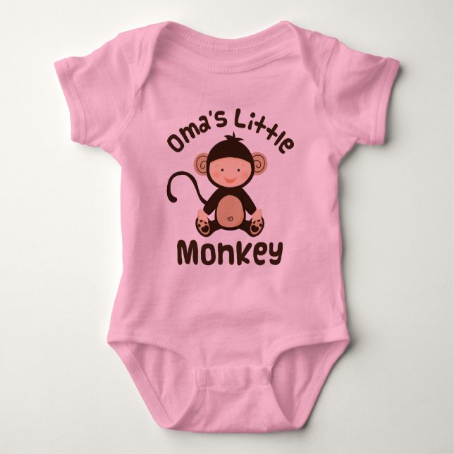 Omas Little Monkey Baby Bodysuit (Front)