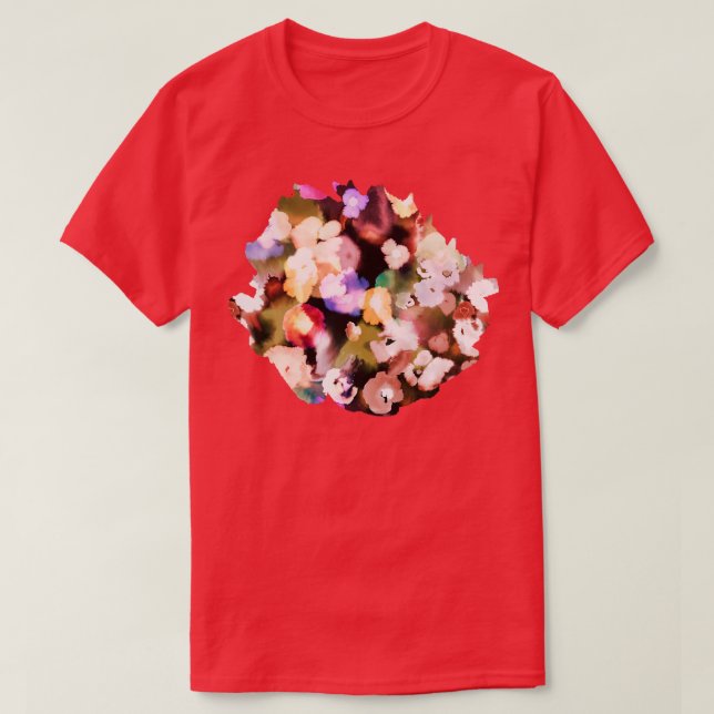 Ombre Abstract Flowers T-Shirt (Design Front)